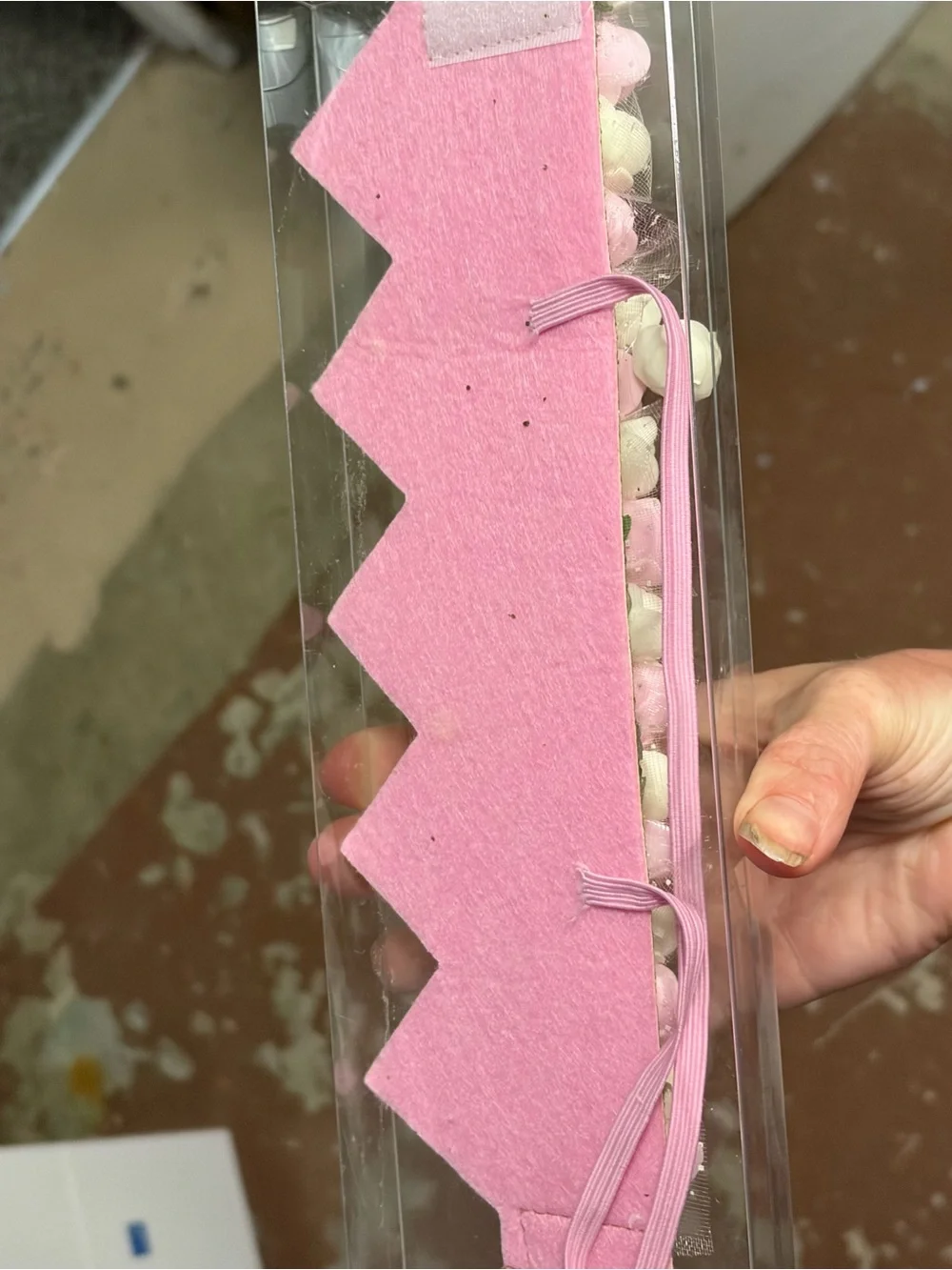 Gold and pink first birthday crown